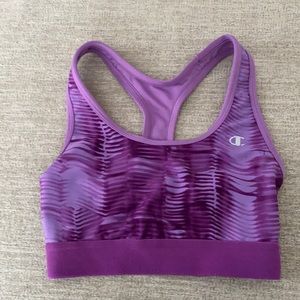 Champion purple medium support racer back bra Size XS.